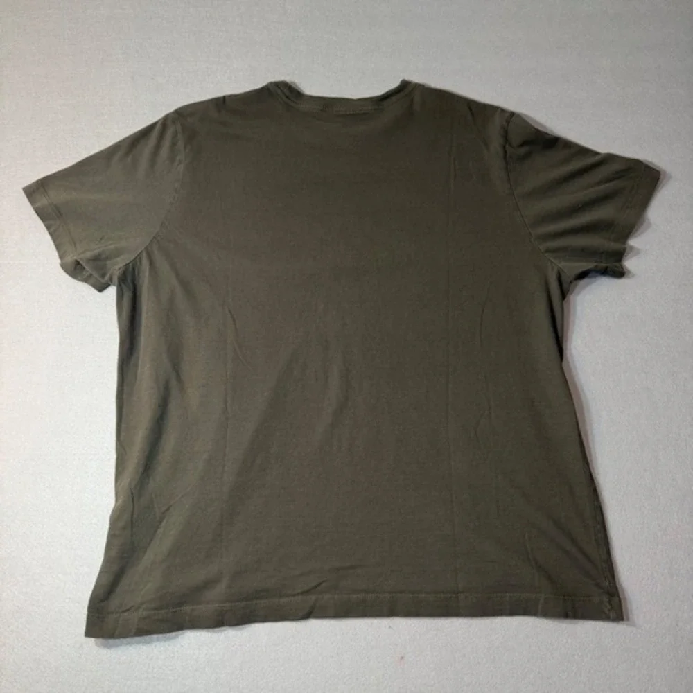 The North Face Logo Cotton Blend T Shirt Mens XL Olive Green Outdoor Tee